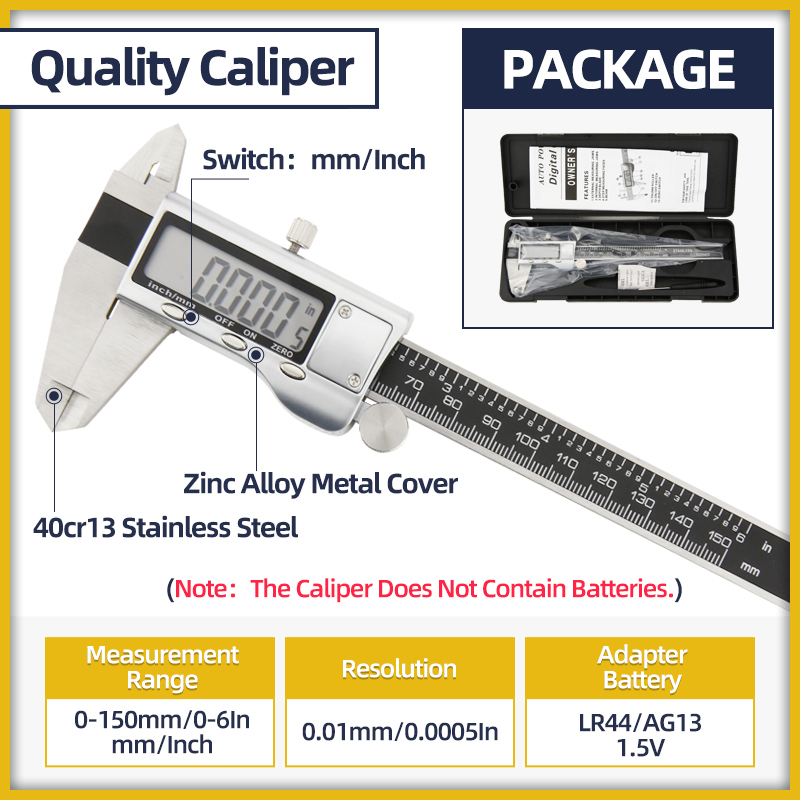 Dial Caliper Metal Vernier Caliper With Dial Indicator Stainless/Carbon Steel Gauge Measuring Tools Micrometer Pied A Coulisse: Box Quality Caliper