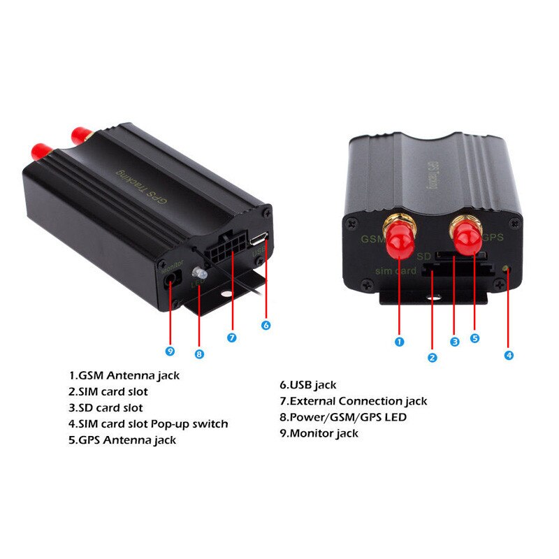 Franchise Top Vehicle Car GPS SMS GPRS Tracker Real Time Tracking Device Syatem Remote TK103B 103A #0905