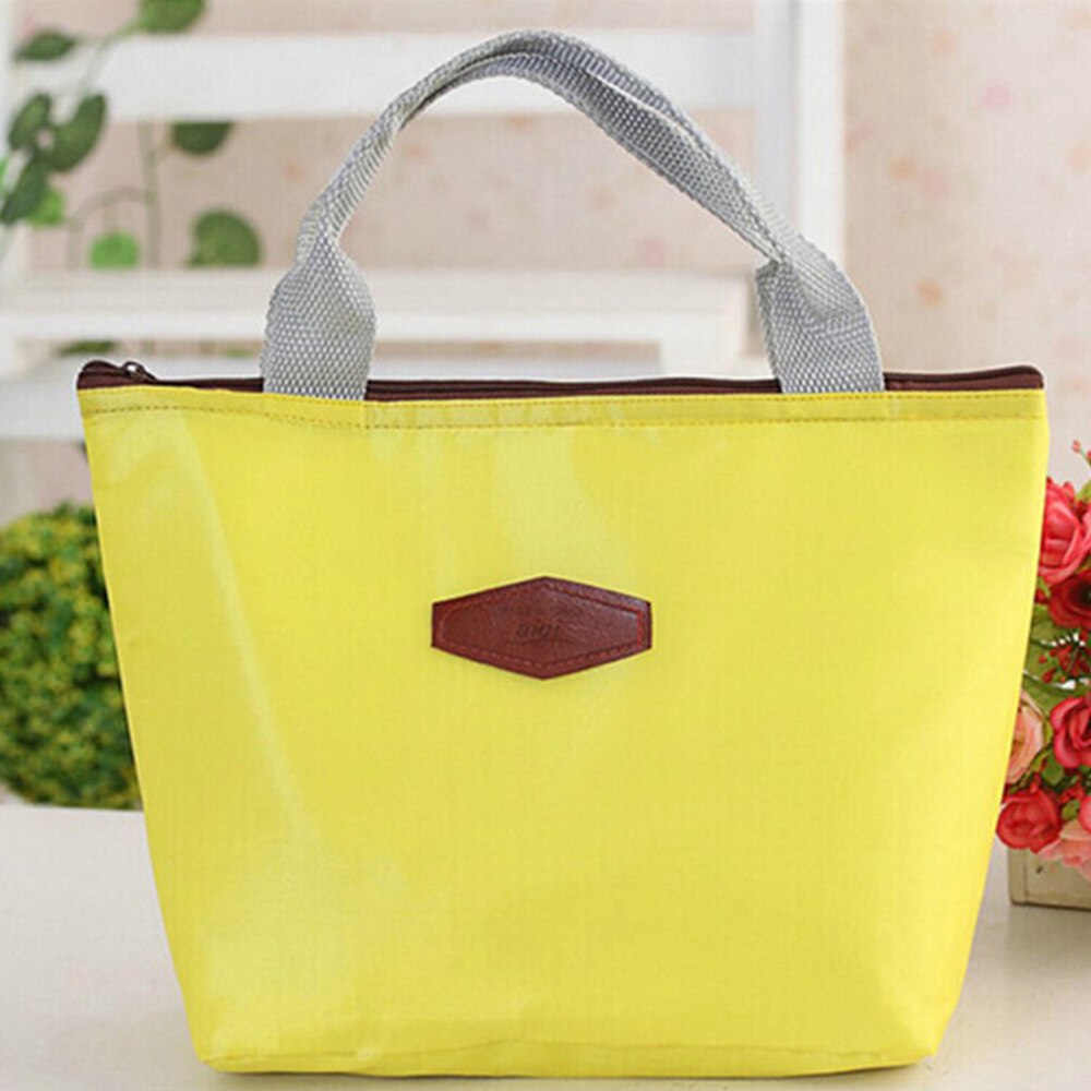 Iskybob bolsa térmica de alumínio, saco térmico isolado oxford para comida, recipiente para viagem, para piquenique: yellow