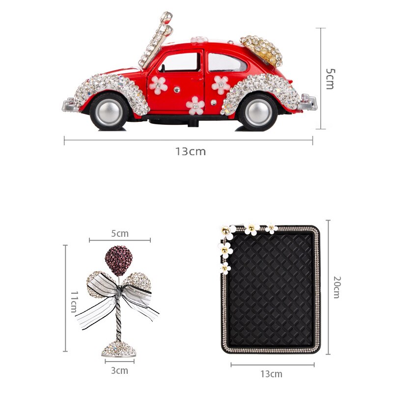 Luxus Diamant Jahrgang Auto Dekoration Zubehör Rosa einstellen Diamant Auto Modell Center Konsole Aromatherapie Ornament Bling