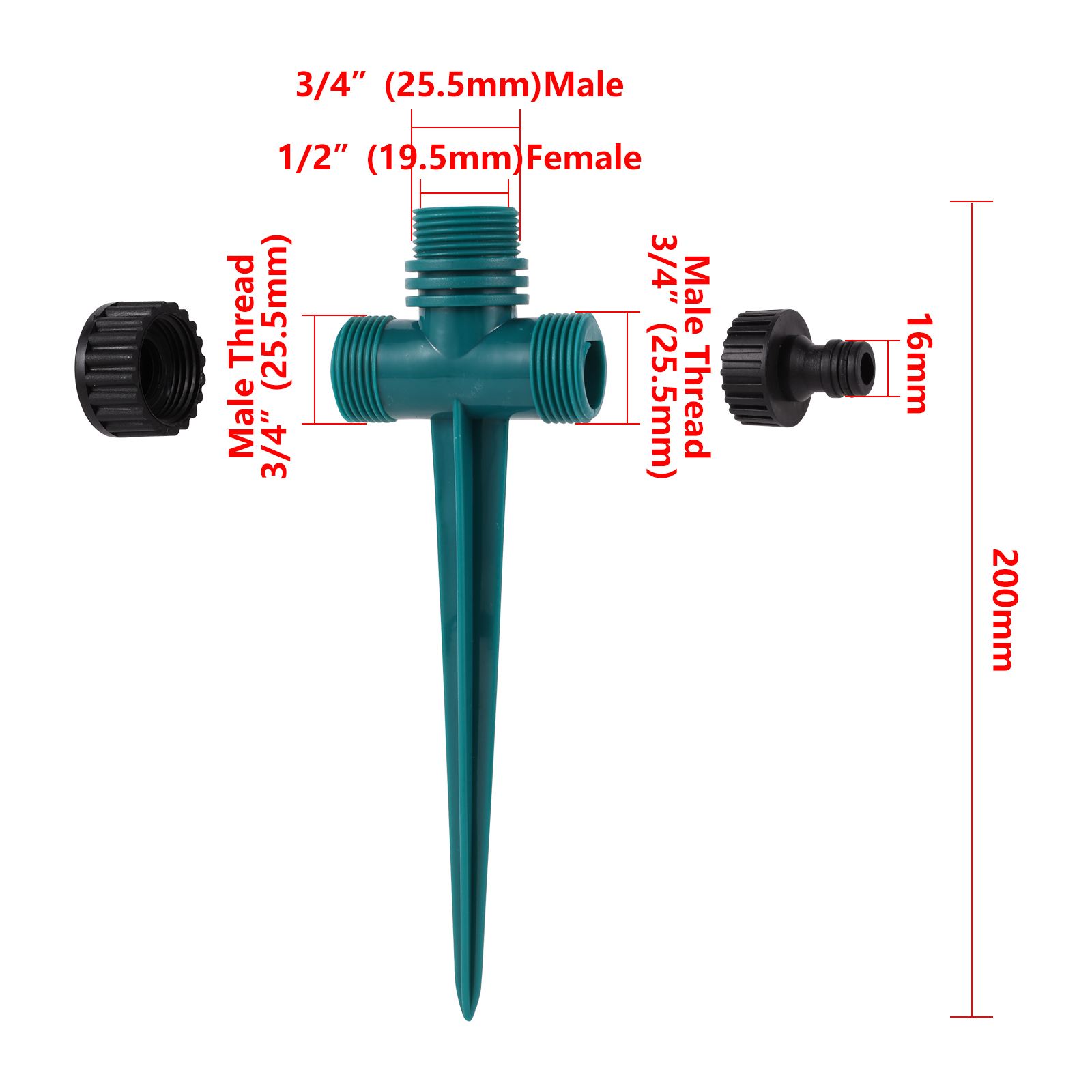 Arroseur d'arrosage de jardin à filetage mâle 1/2" 360 ° Buse d'irrigation rotative pour champ de fleurs de pelouse, arroseur rotatif oscillant: Violet