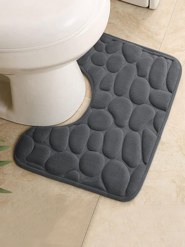 Wasruimte toilet voetmat U-vormige vloermat waterdicht pad Badkamer badkamer wateropname antislip pad: Donkergrijs