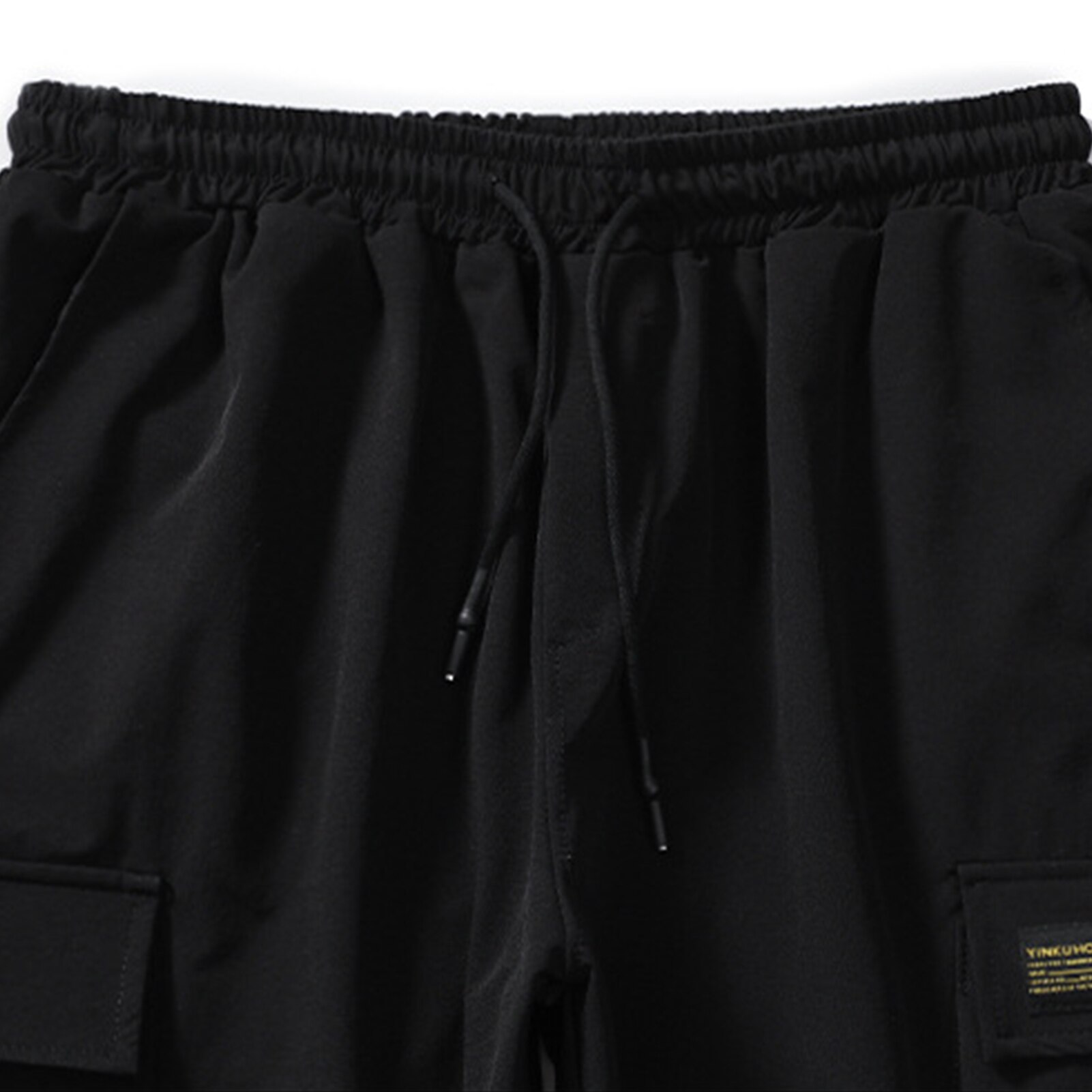 Sudaderas con cordón para hombre, pantalones informales para correr, cintura elástica, tobillo atado con bolsillos, Cargo