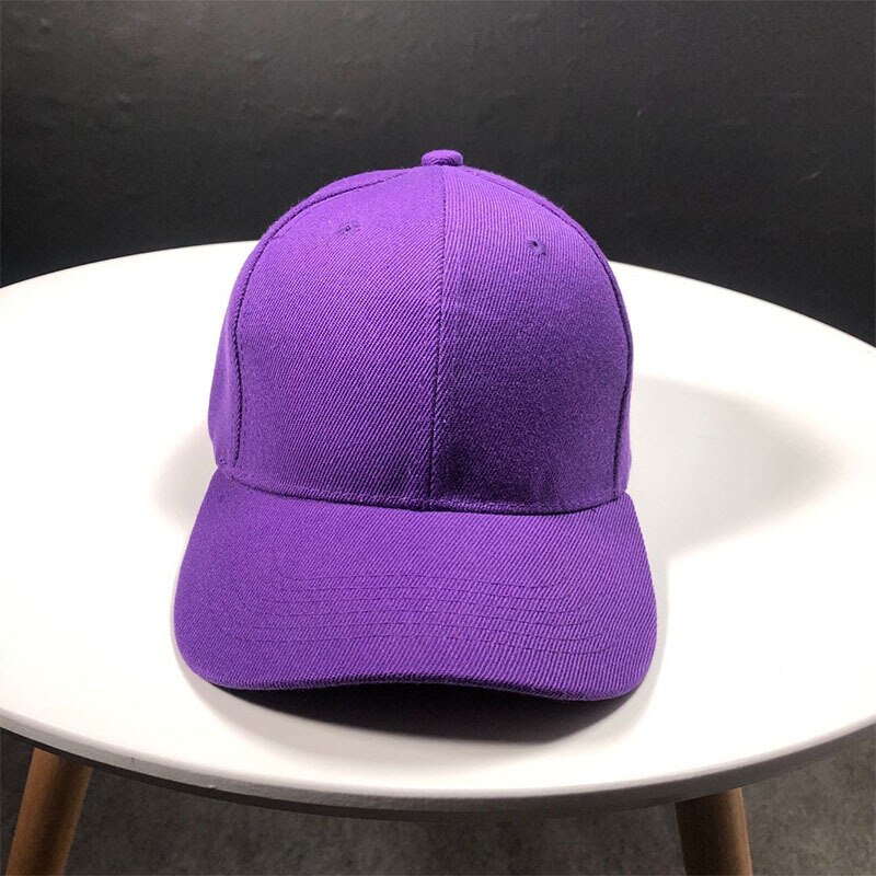 Men Women White Baseball Sports Caps Fited Adjustale Sun Visors Plain Casual Hats: Purple