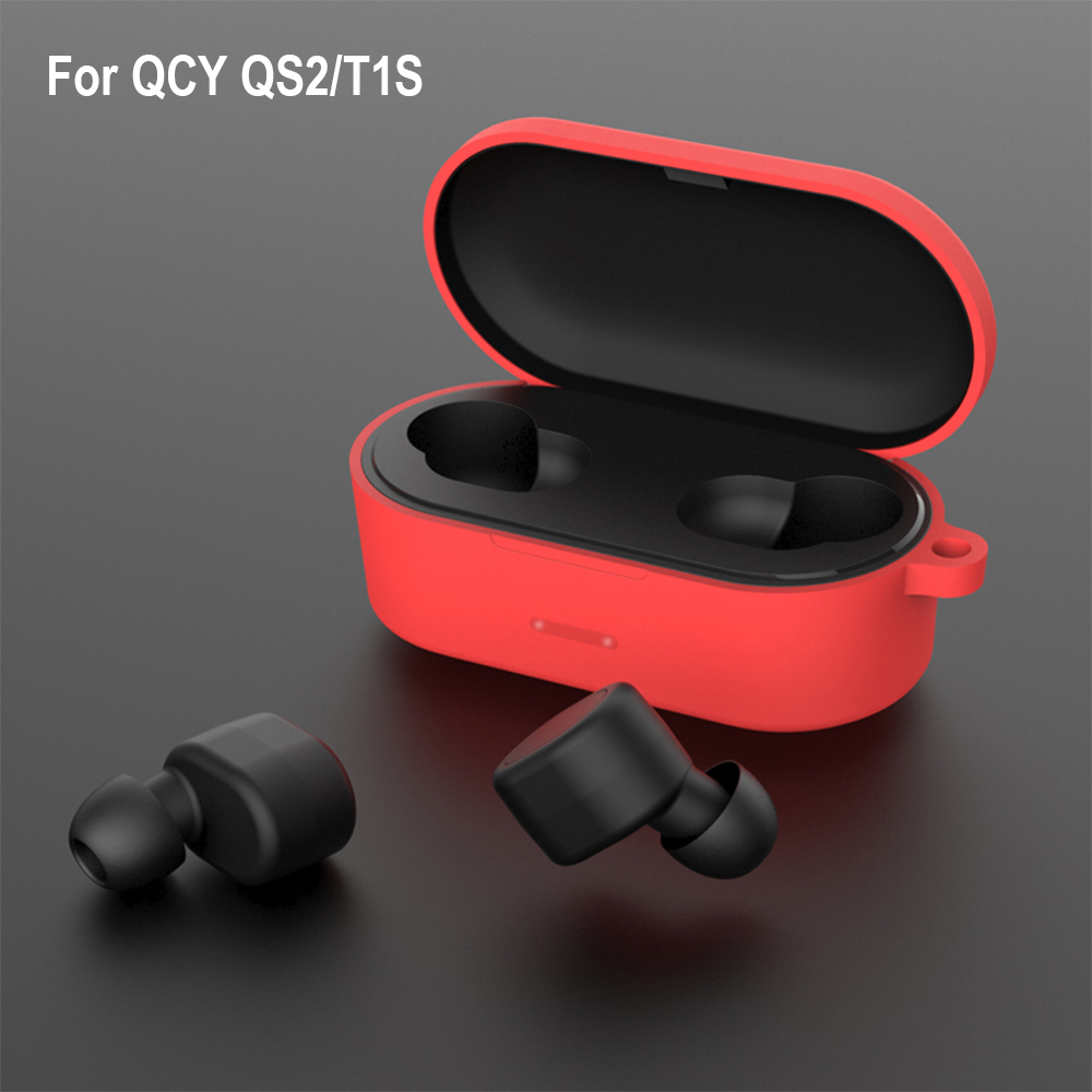 Silicone Case For QCY T1/QS2 true Wireless Bluetooth Earphone Shockproof Protective Bags for QCY T1S 5.0 Cover Case Charging Box