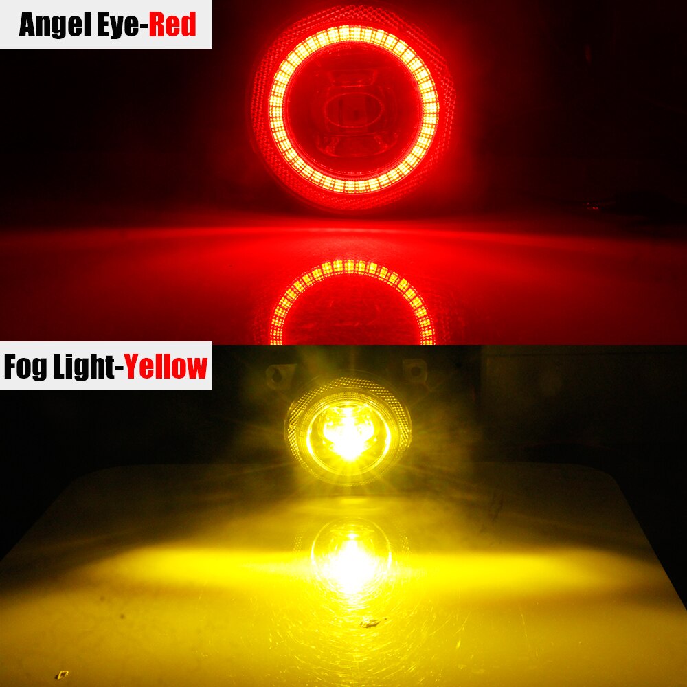 Samochód anioł oko światło przeciwmgielne 30W 8000lm doprowadziło DRL lampa przeciwmgielna 12V dla Subaru leśniczy WRX STI chory Impreza BRZ XV spuścizna Justy Levorg: czerwony i żółty