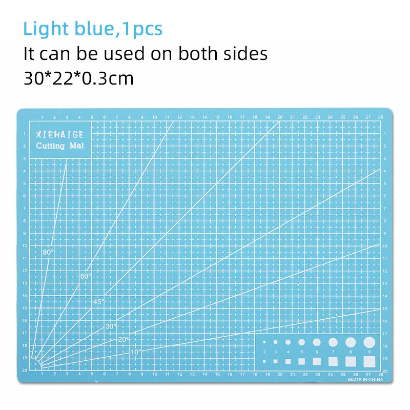 A4 Pvc Snijden Mat Self Healing Snijden Patchwork Gereedschap Snijden Matten Voor Diy Leer Hulpmiddel Pad Papier Mat Voor Snijden: Light blue(30x22)