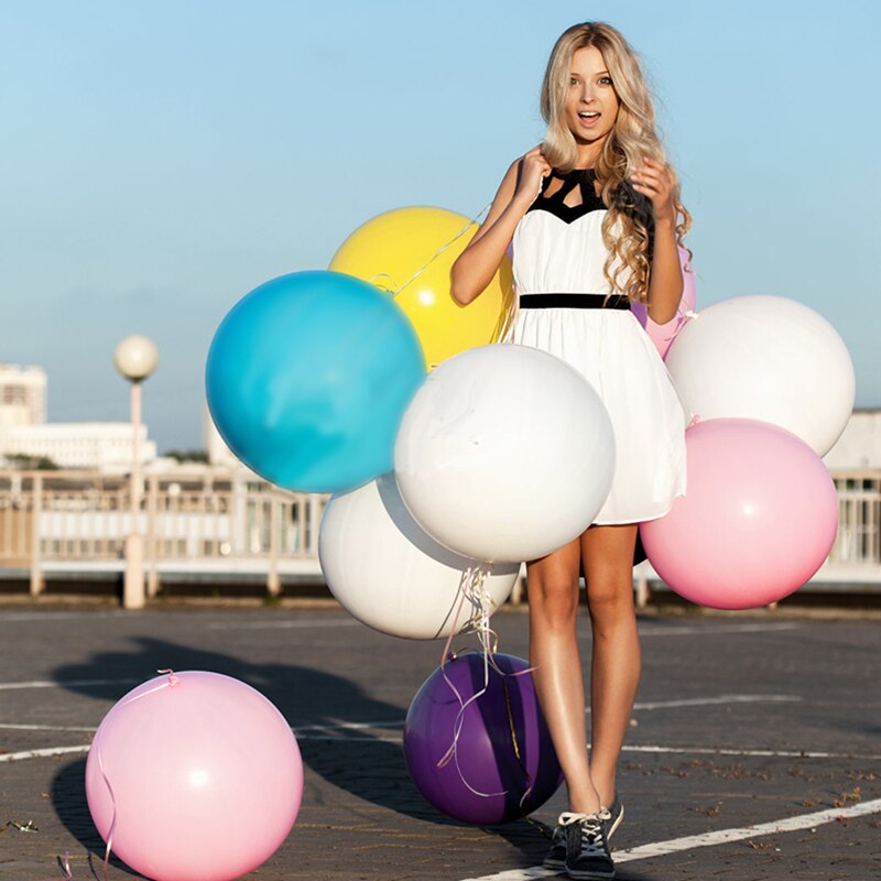 2 pièces 36 pouces surdimensionné rond latex ballon 90c géant anniversaire arc fête d'anniversaire décoration de mariage ballon flottant