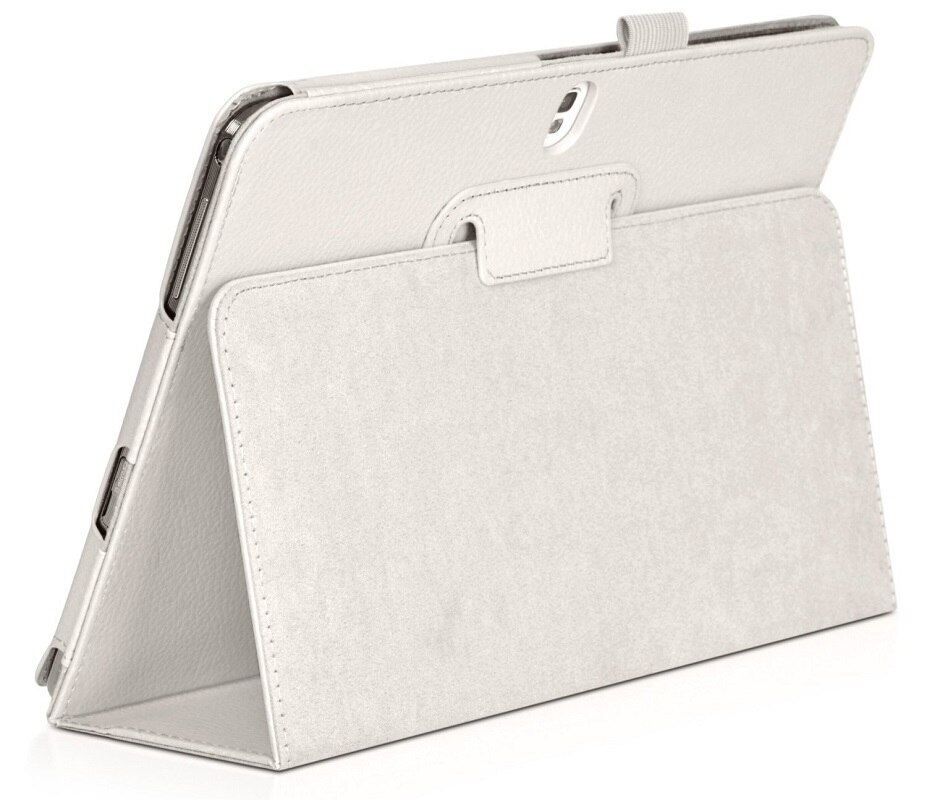 Coque For Samsung Galaxy Tab Pro 10.1 SM-T520 T525 T521 Case Luxury Tablet Cover Fundas Leather Back Cases Capa P600 P605 Shell: White