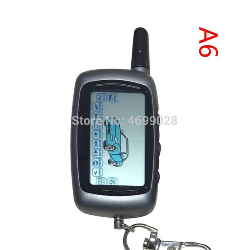 A6 2-way LCD Remote Controller Key Fob for Russian Version Vehicle Security Two way Car Alarm System Twage Starline A6
