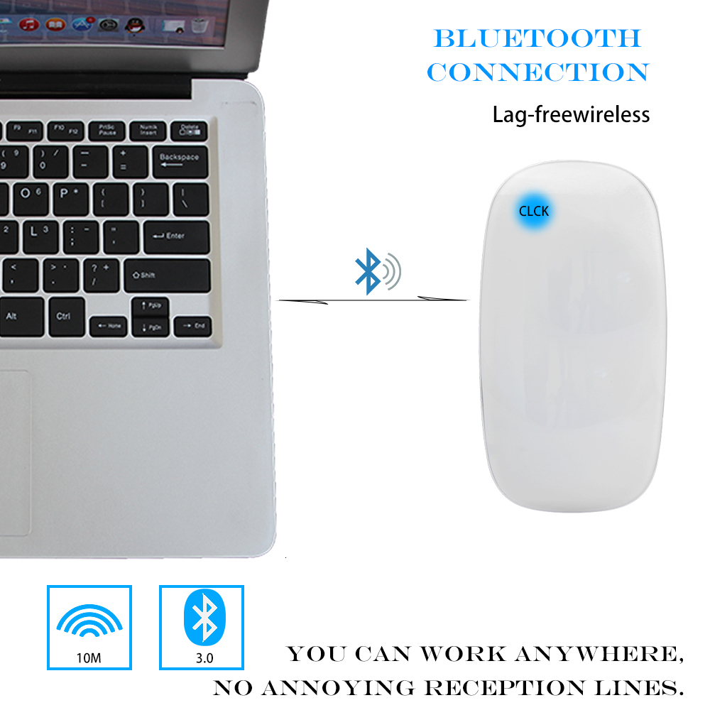 Magic Bluetooth Draadloze Arc Touch Computer Muis Ultra Dunne Ergonomische Optische Pc Mause Mini 3d Muizen 2 Voor Apple Macbook laptop