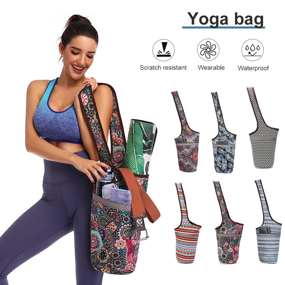 Mode Yoga Mat Tas Canvas Yoga Tas Grote Size Rits Pocket Fit Meest Size Matten Yoga Mat Tote Sling Carrier fitness Benodigdheden