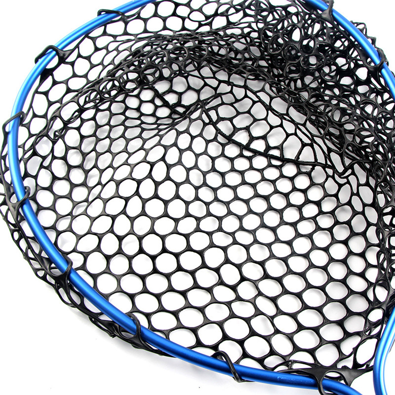 4 farver 35 cm bærbare håndholdte fiskedypnettet gummi landingsnet med elastisk reb og spænde