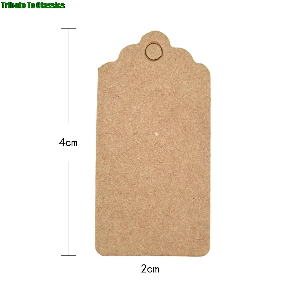 Étiquettes de prix pour vêtements en papier Kraft, fournitures de décoration de fête de mariage de noël, à suspendre, Rectangle, 4x2cm, 100 pièces