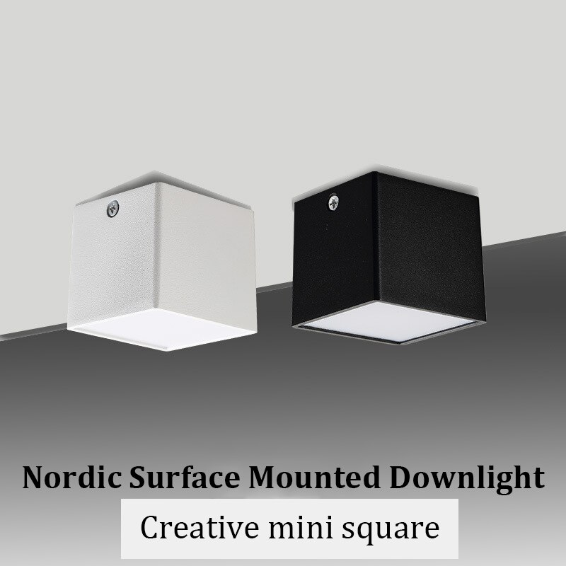 LED Mini Small Square Led Ceiling Spotlight Home Background Wall Square Downlight Hotel 8W Led Spot Indoor Lighting