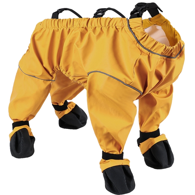 Calças para animais estimação à prova d'água, com capa para os pés, calças para cães, leggings segurança, protetor pés: XS / YELLOW