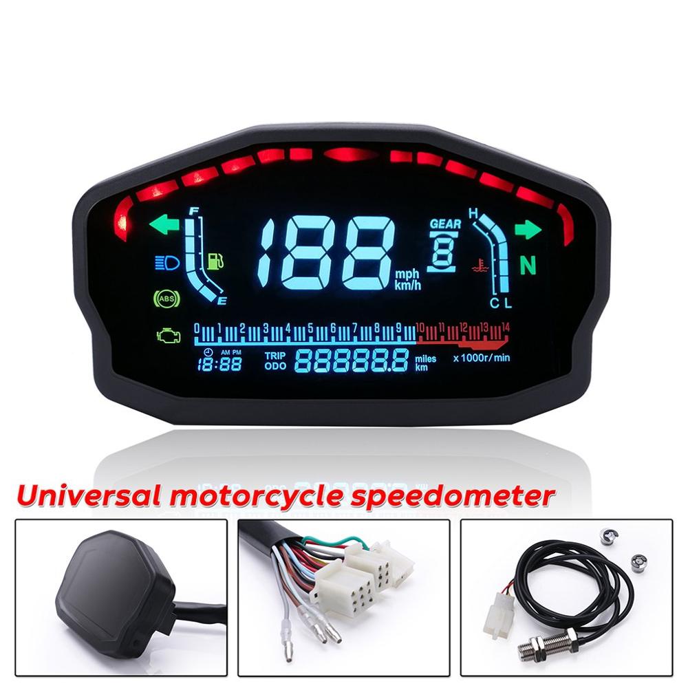 Universal Motorcycle LCD Digital Backlight Odometer Speedometer Tachometer Gauge Universal Modification Parts