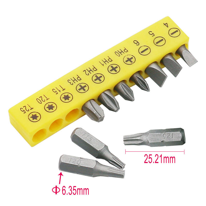 Jeu de tournevis de forme spéciale, 50mm, forme U, type Y, triangle, croix intérieure, trois points, outil d'embout pour interface de 6.35mm