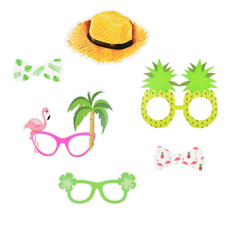 DAZAKA Accessoires Photobooth Été Hawaien, Kit de Photo Booth Props de
