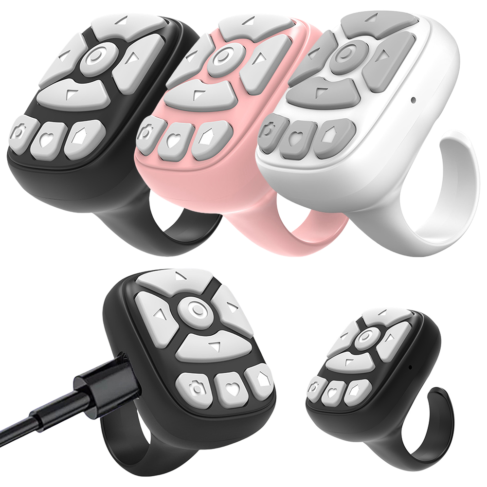 Pierścień przewijania pilota Bluetooth Przewracanie stron e-booków dla mobilnego pilota wideo Tiktok Kontroler aparatu Selfie Stick