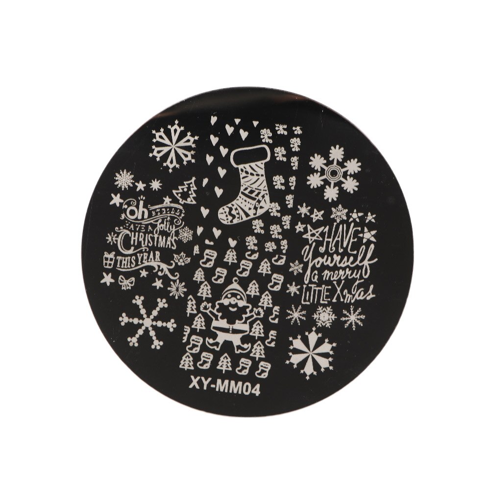 Pochoirs pour ongles, modèle de sapin de noël, renne, plaque d&#39;estampage, Nail Art: M04
