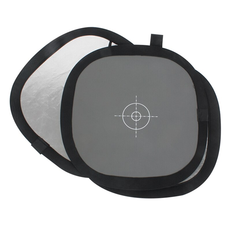 3 in 1 37cm 18% Foldable Gray Card Reflector White Balance Double Face Focusing Board with Carry Bag