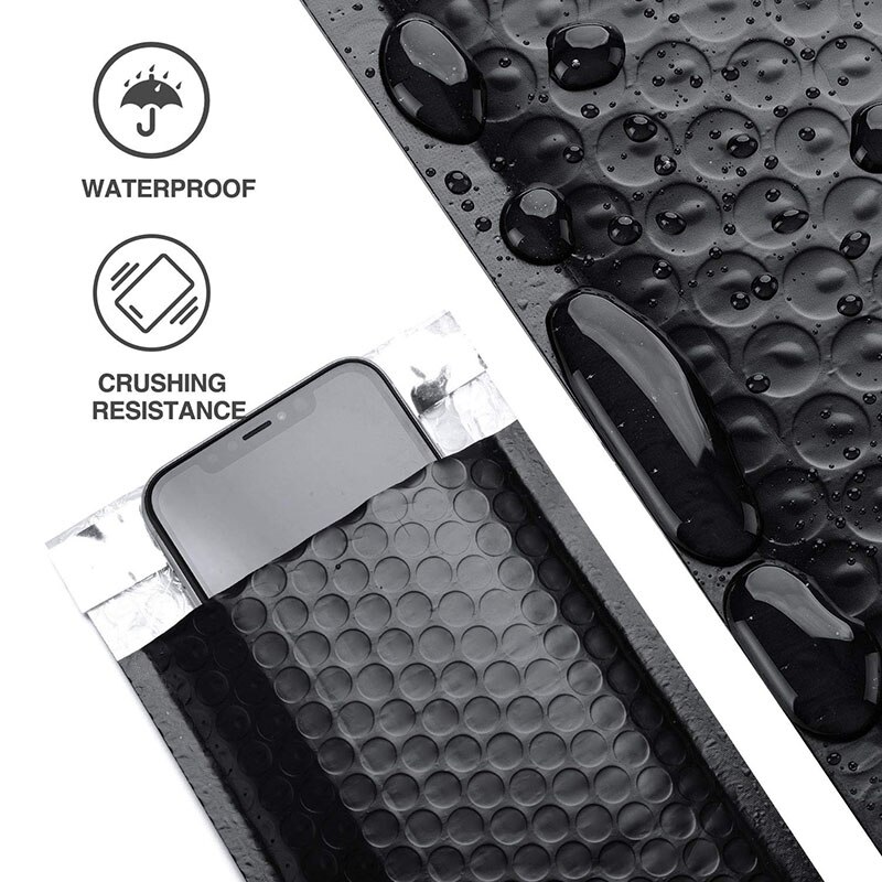 50Pc Bubble Mail Clip Papier Envelop Voering Poly Mail Zelfbenoemde Zwart Mail Mail Clip Envelop Bubble Papier mail Koerier Zak