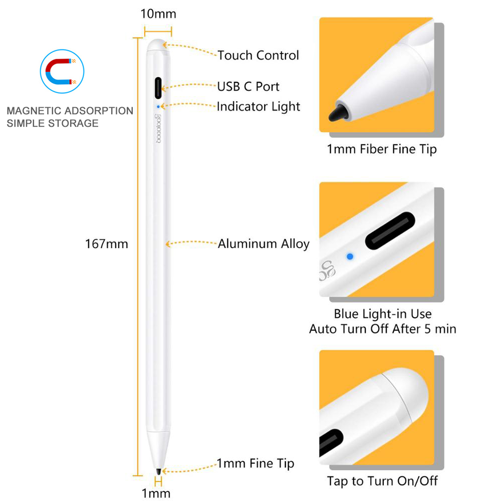 Goojodoq Touch Pen Stylus Voor Apple Potlood 2 1 Voor Ipad 9.7 Pro 11 12.9 Air 3 10.5 10.2 Mini 5 Tablet Stylus Pen