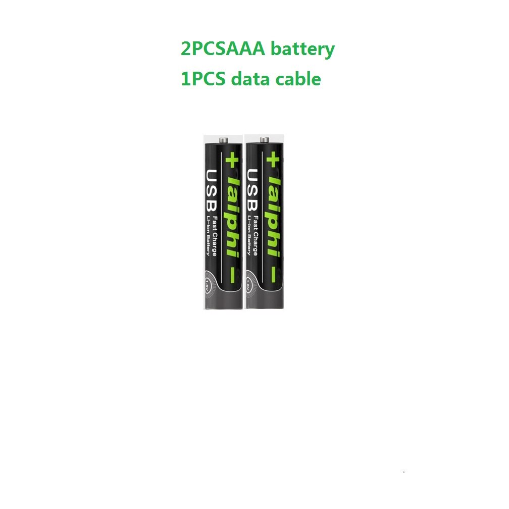 1.5V Aaa Lithium Li Ion 1110mWh Oplaadbare Batterij Aaa Batteria 1.5V Li-Ion Batterijen Oplaadbare Aaa Lithium Li Ion batteria: 2pcs  aaa Battery