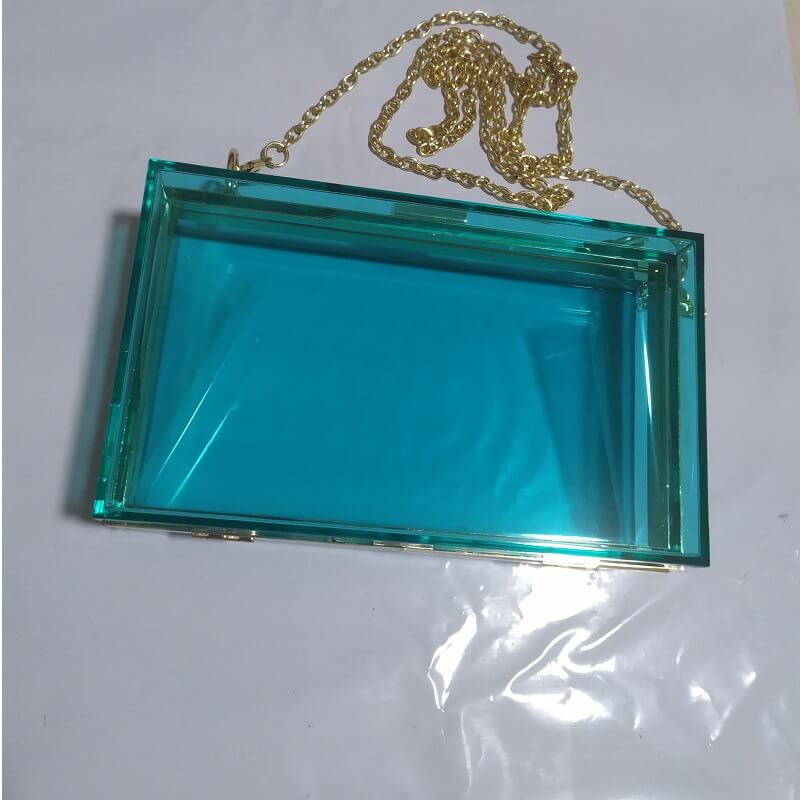 Femmes acrylique clair Transparent sac à bandoulière PVC sac Sport événements stade approuvé chaîne sangle or/argent