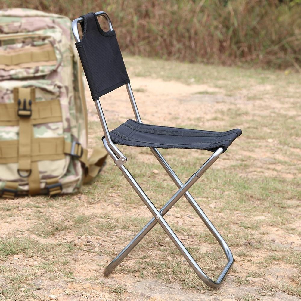 OUTAD, respaldo Ligero, portátil, plegable, silla de aluminio Oxford, asiento para Camping, pesca, con bolsa de transporte con cordón