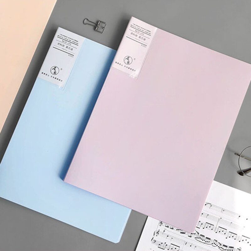 Morandi A4 File Bag 60 Pages Data Book Large Capacity Files Folder Information Booklet Stationery Office School Supplies