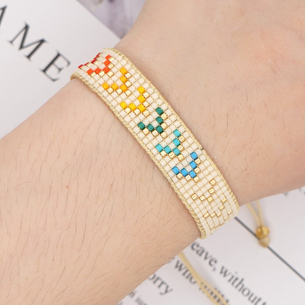 Go2 boho miyuki armbanden pulsras pijlpatroon armbanden verstelbare sieraden handgemaakte geweven sieraden