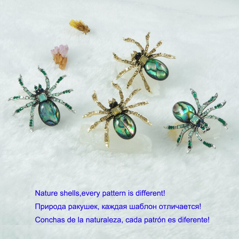 Insekt spinne brosche Schwarz Hülse Flocken und bunte strass elegante schmuck WXJCAN