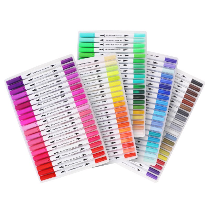 FineLiner-rotuladores artísticos para caligrafía, bolígrafos de doble punta para dibujar y pintar, para la escuela, 12/24/36/48/80/100 unidades