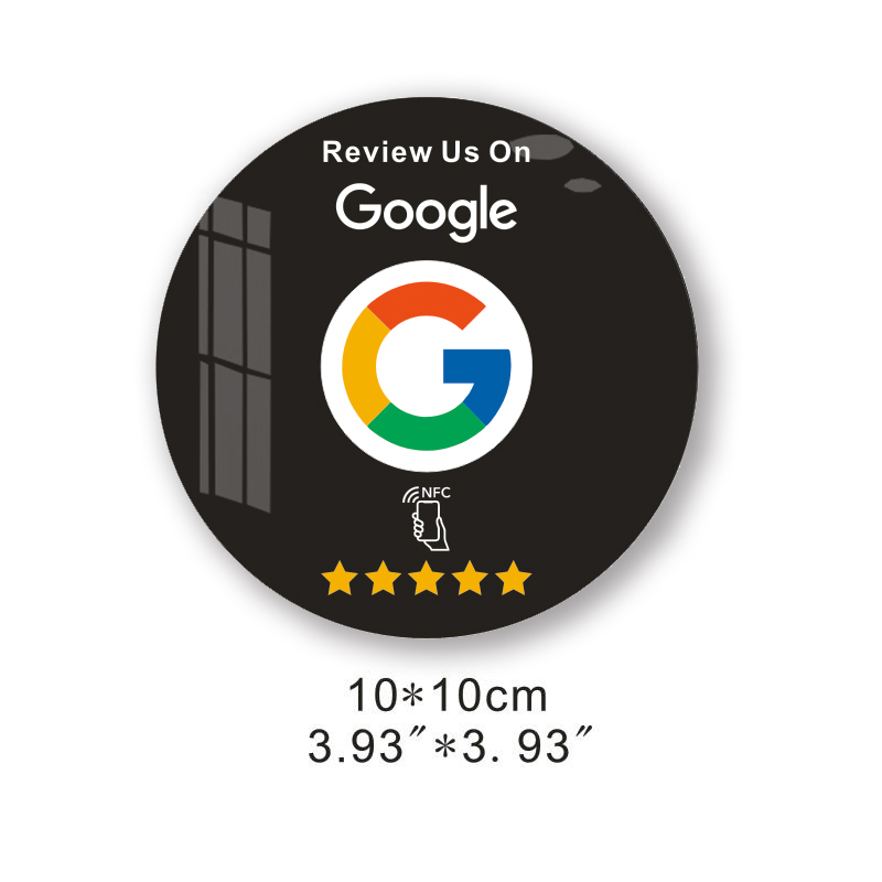 Acrylic NFC Plaque NFC Plate Google Reviews Increase Your Reviews: Champagne