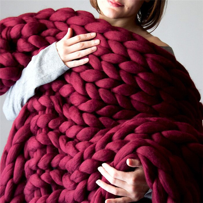 1000g/ kugle super tyk naturlig uld chunky garn filt uld roving garn til spinding hånd strikning spin garn gør-det-selv tæppe levering: Rødvin