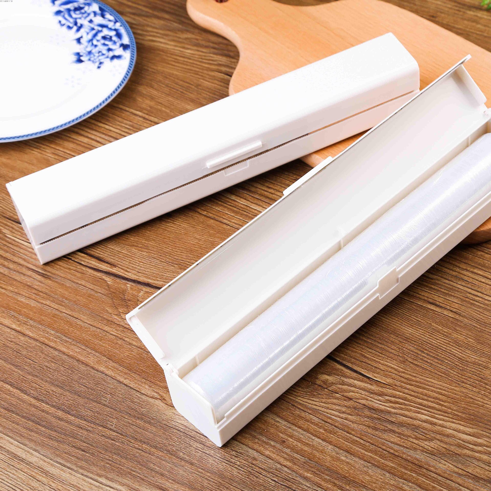 Papel de aluminio de cocina y Film transparente dispensador envoltura de plástico soporte plástico de almacenamiento de dispensadores de 3 colores