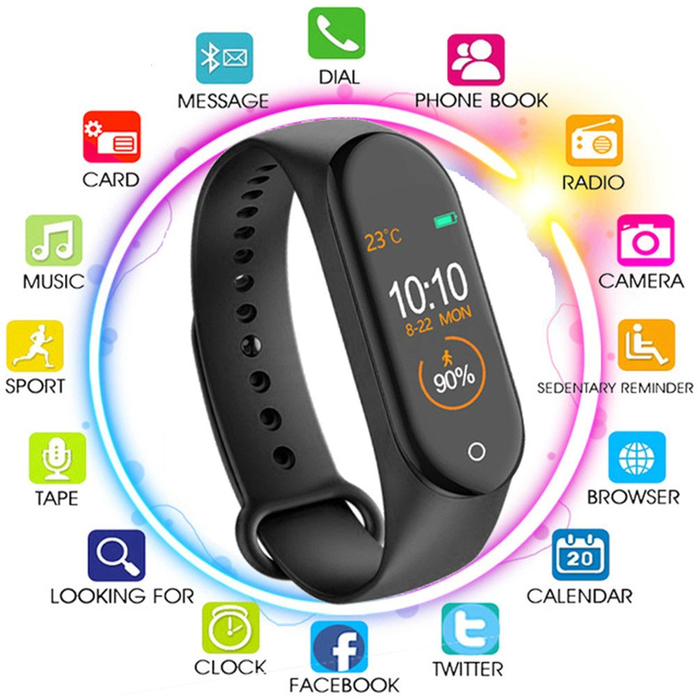 Reloj M4 Smart Band Stappenteller Armband Fitness Tracker Smart Horloge Hartslag Bloeddruk Smartband Horloge Amazfit