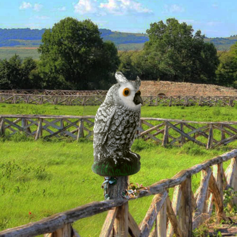 Outdoor Gesimuleerde Uil, Weerbestendige Dummy Uil Met Lange Oren Tuin Vogel Vogelverschrikker