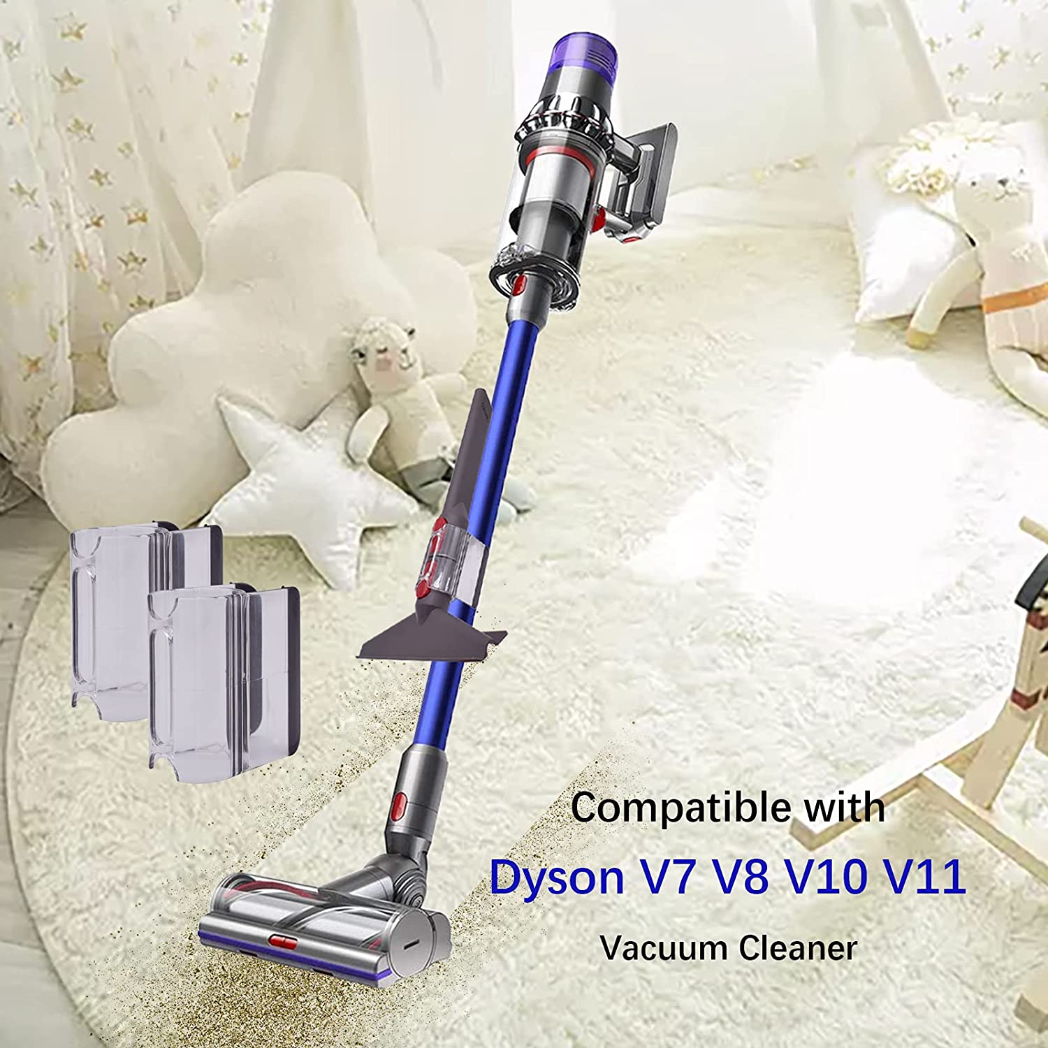 For Dyson V7 V8 V10 V11 Vacuum Cleaner Transparent Suction Head Clip Replacement Storage Holder Bracket Clip