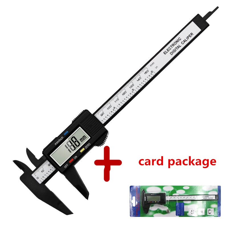 150mm 0.1mm Electronic Digital Caliper Carbon Fiber Dial Vernier Caliper Gauge Micrometer Ruler Caliper Digital Carpenter Tools: 3