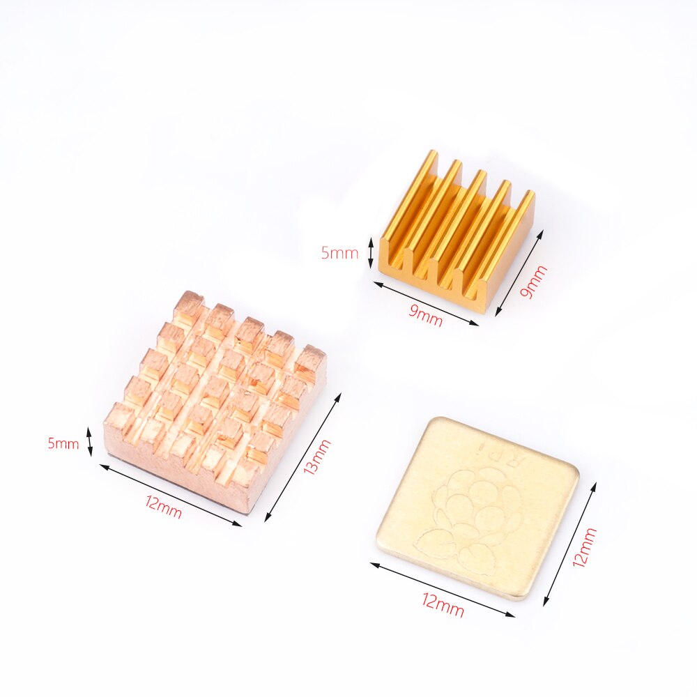Voor Raspberry Pi 3 Model B Heatsink Cooling met 2 Stuks Zuiver Koper + 1 Stuk Aluminium Koellichaam