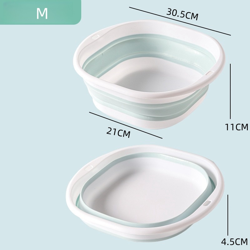 Folding Washbasin Silicone Portable Basin Foldable Bucket Camping Sink Bath Goods Dorm Room Essential Collapsible Laundry Bowl