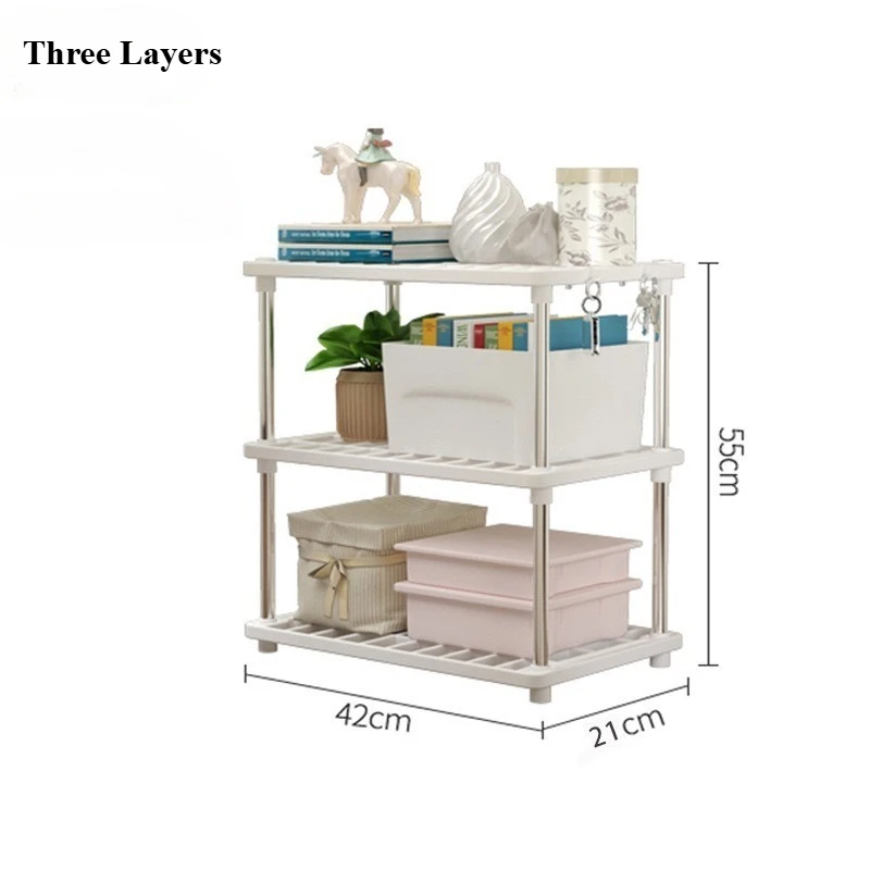 2/3/4layer Multifunctional Plastic Storage Rack Suitable for Kitchen, Bathroom, Office, Garage Multifunctional Storage Rack: green
