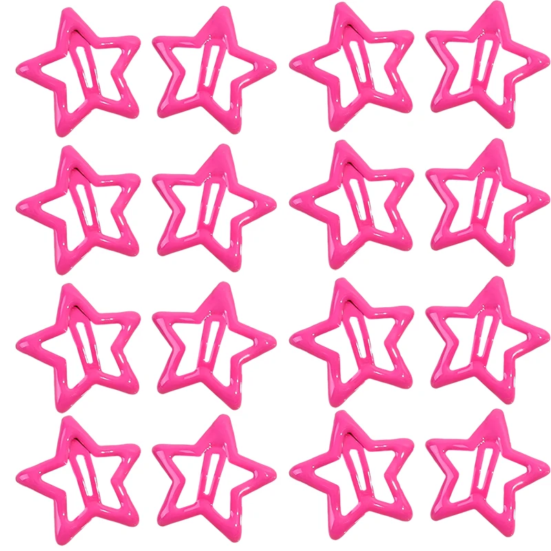 Pinzas para el cabello con forma de estrella de colores Y2K para niñas y niños, horquillas decorativas para el cabello, accesorios para el cabello a la para mujer: M / Plata