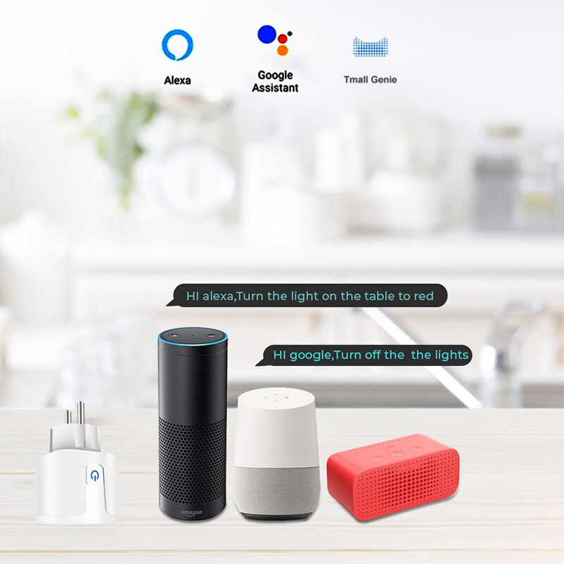 Tuya Smart Plug EU 15A 110-250V Timer Socket Smart Home Wireless Plug Compatible Alexa Google Home Assistant Smart Life