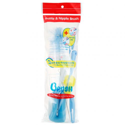 5Pcs/Set Baby Bottle Brushes Brush 360-degree Rotating Head Cleaning Sponge Cup Brush Kit For Baby Bottle Washing Cleaning Tools: Blue