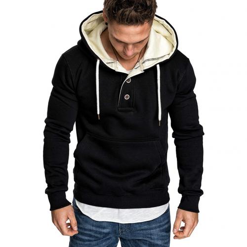 sweat à capuche pour homme printemps survêtement sweat hommes hiver col capuchon manches longues pull sport Sweatshirts: Noir / XXL