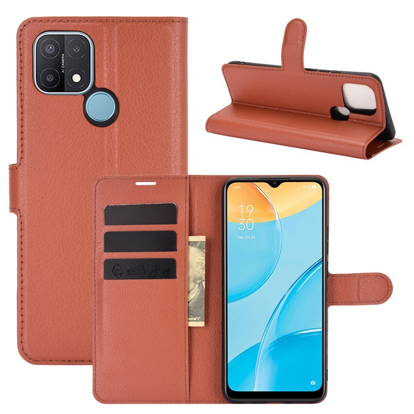 Voor Oppo A15 Case Flip Cases Voor Oppo A15 Leer Stand Cover Met Kaarthouder Voor Oppo A15